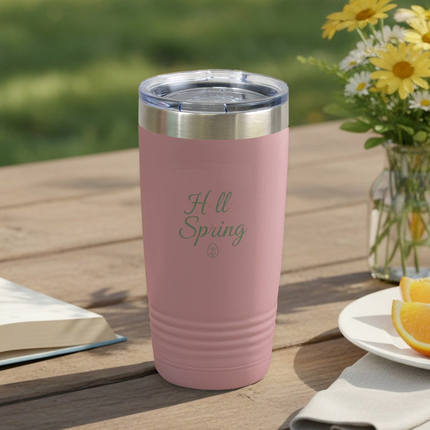 Hello Spring Pink Insulated Tumbler for Hot and Cold Drinks