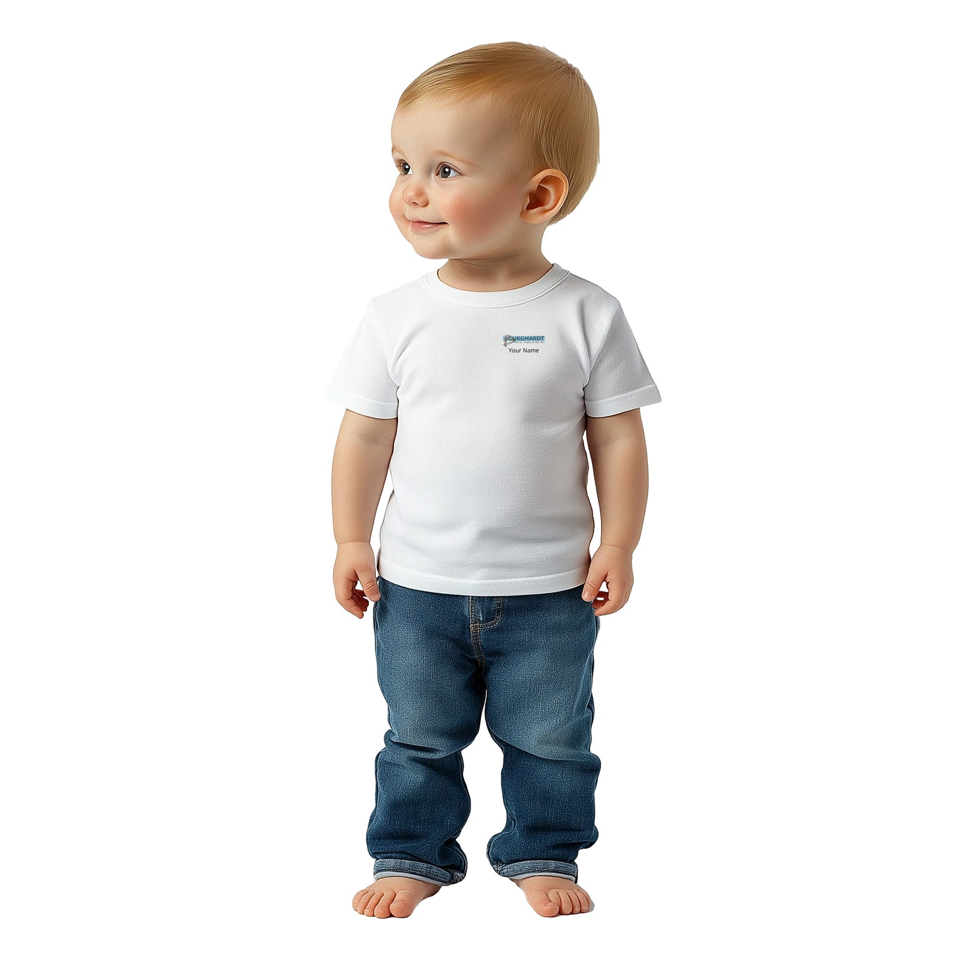 Burghardt Metal Fabricating, Inc., logo on a Baby T-shirt