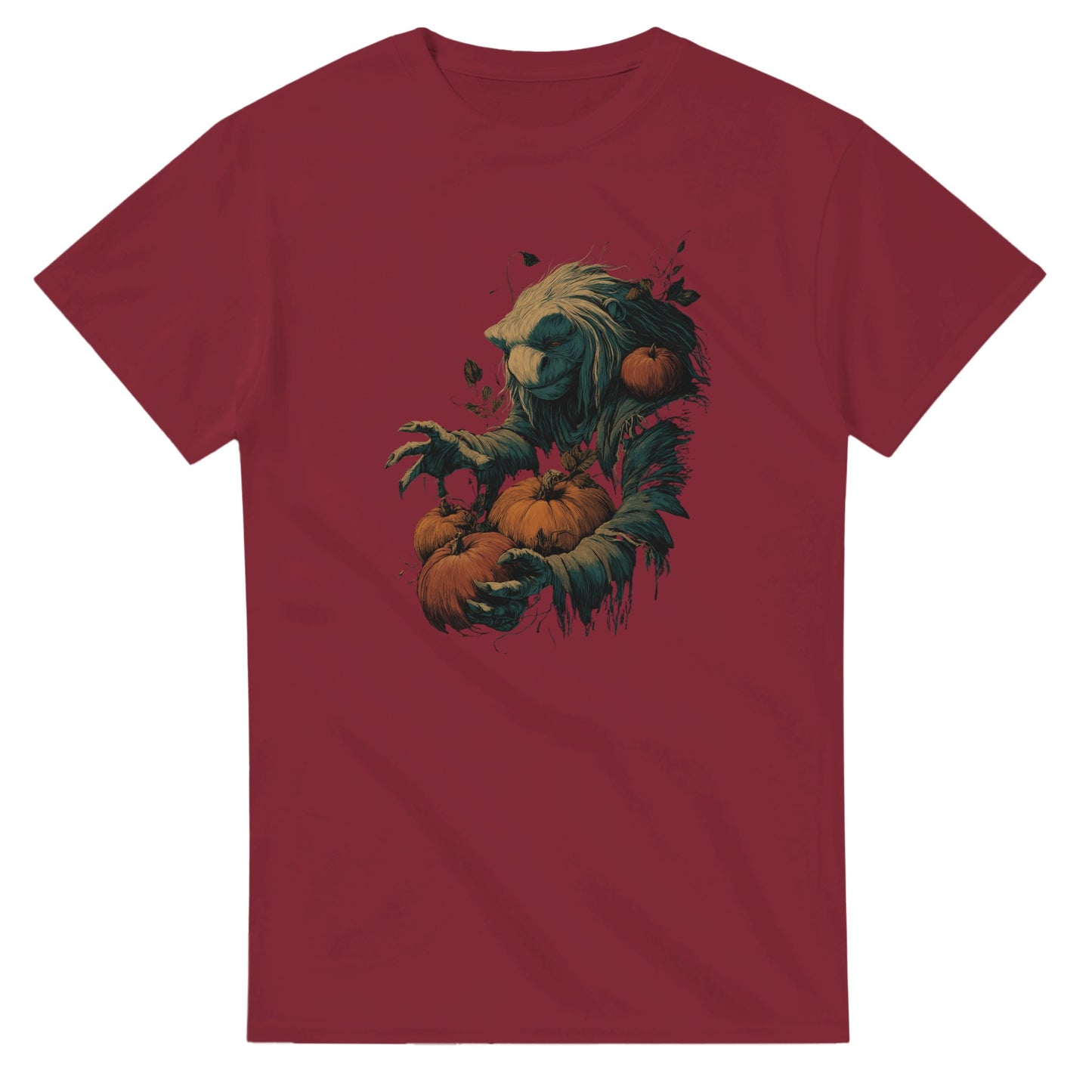 Forest Creature with Pumpkins on a Heavyweight T-shirt