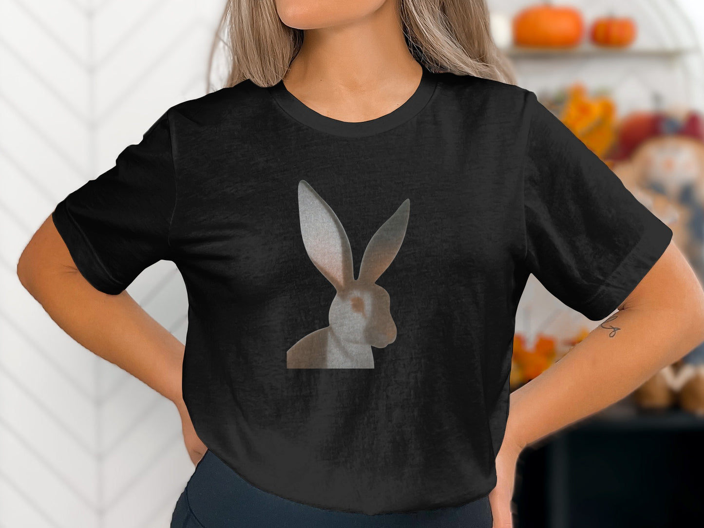 Black Bunny Silhouette Graphic T-Shirt product type