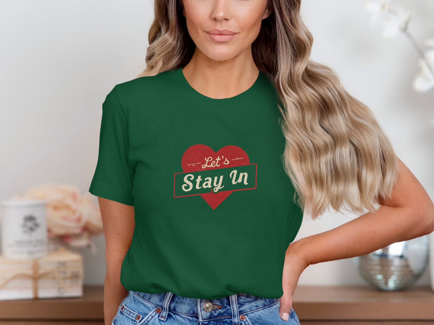 Let's Stay In Heart Graphic T-shirt Casual Wear