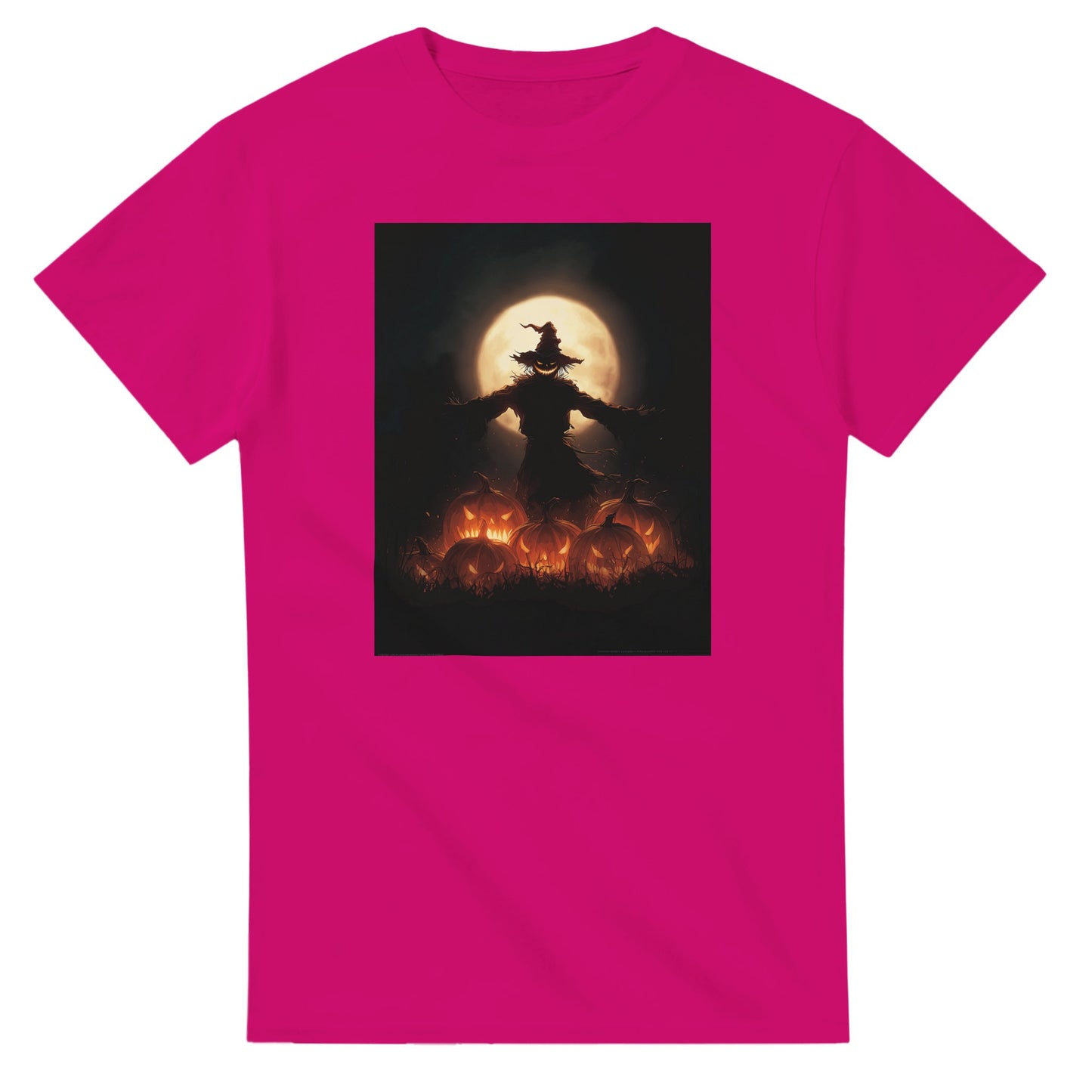 Spooky Scarecrow & Jack-O'-Lantern on a Heavyweight T-shirt
