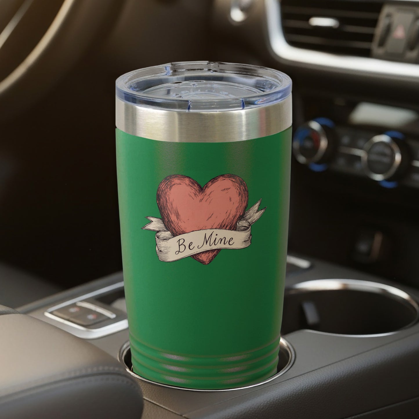 'Be Mine Heart Design Travel Mug for Valentine's Day'