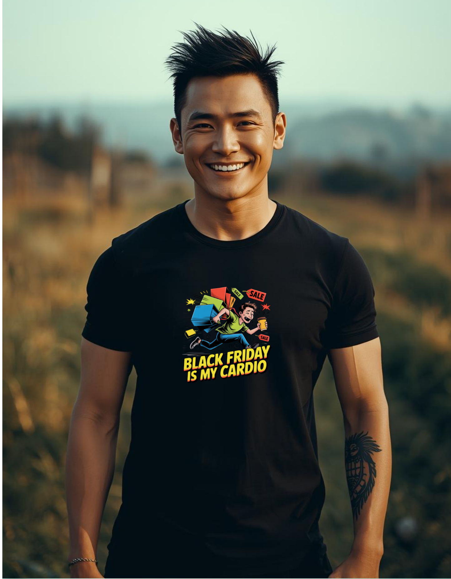 Black Friday is My Cardio heavyweight t-shirt mockup