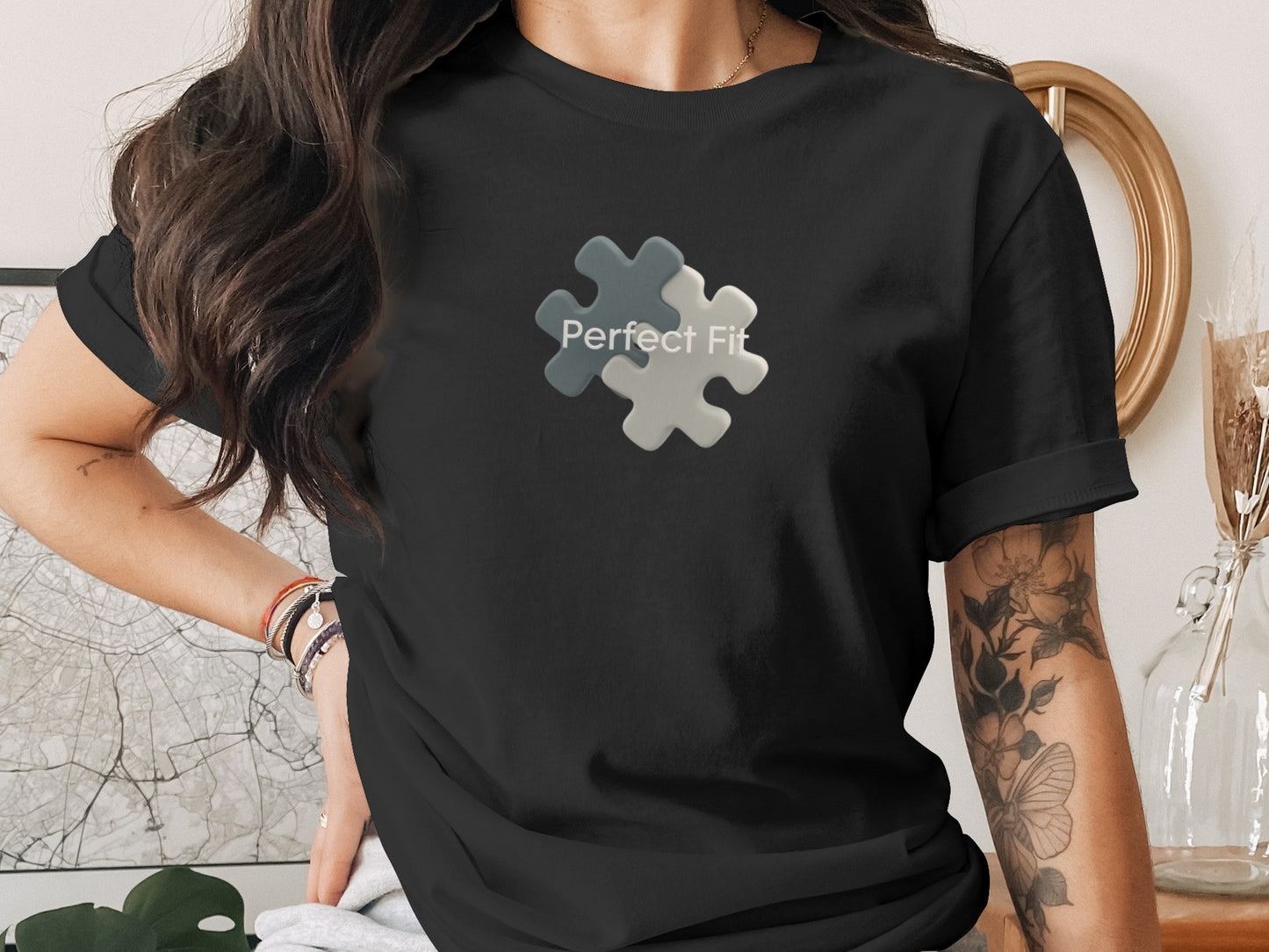 Perfect Fit Puzzle Pieces Graphic T-shirt