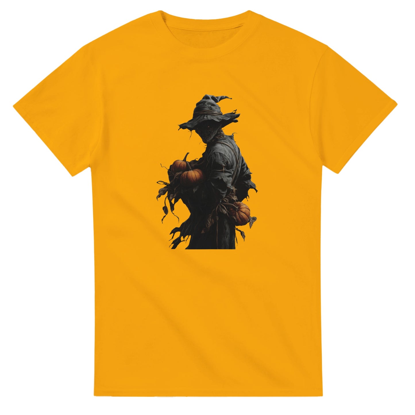 Spooky Pumpkin Scarecrow on a Heavyweight T-shirt