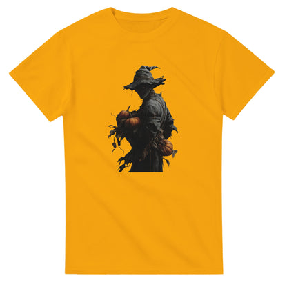 Spooky Pumpkin Scarecrow on a Heavyweight T-shirt