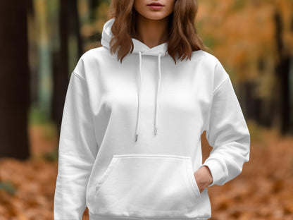Classic White Hoodie for Autumn Outdoor Adventures