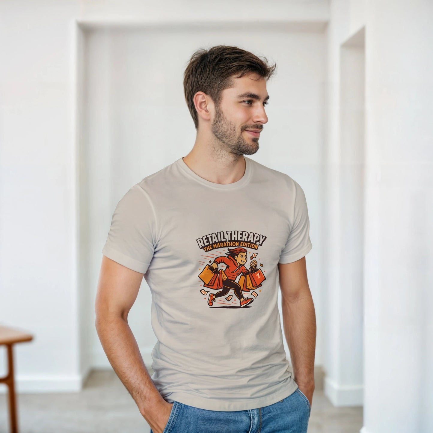 Retail Therapy Marathon Edition heavyweight t-shirt mockup