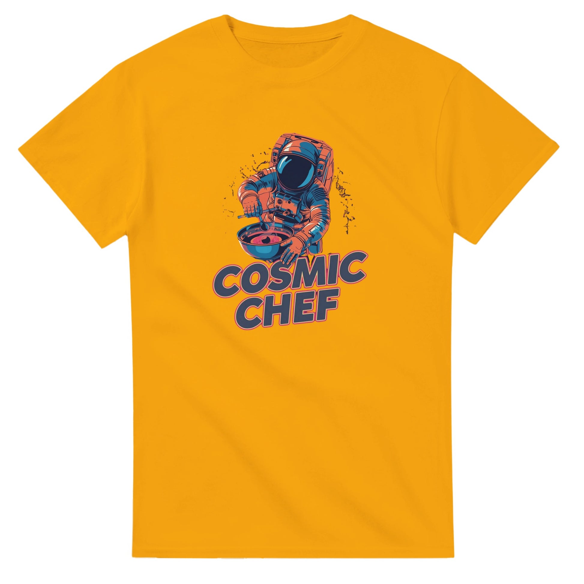 Cosmic Chef Astronaut graphic design on a Heavyweight T-shirt