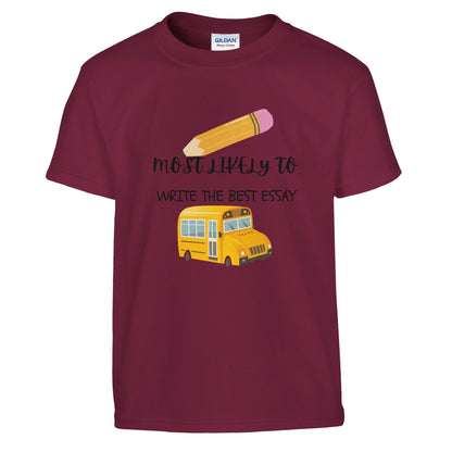 Most Likely To Write the Best Essay on a heavyweight T-Shirt