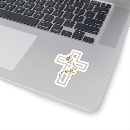 Elegant Christian Cross Vine Outline Design product type