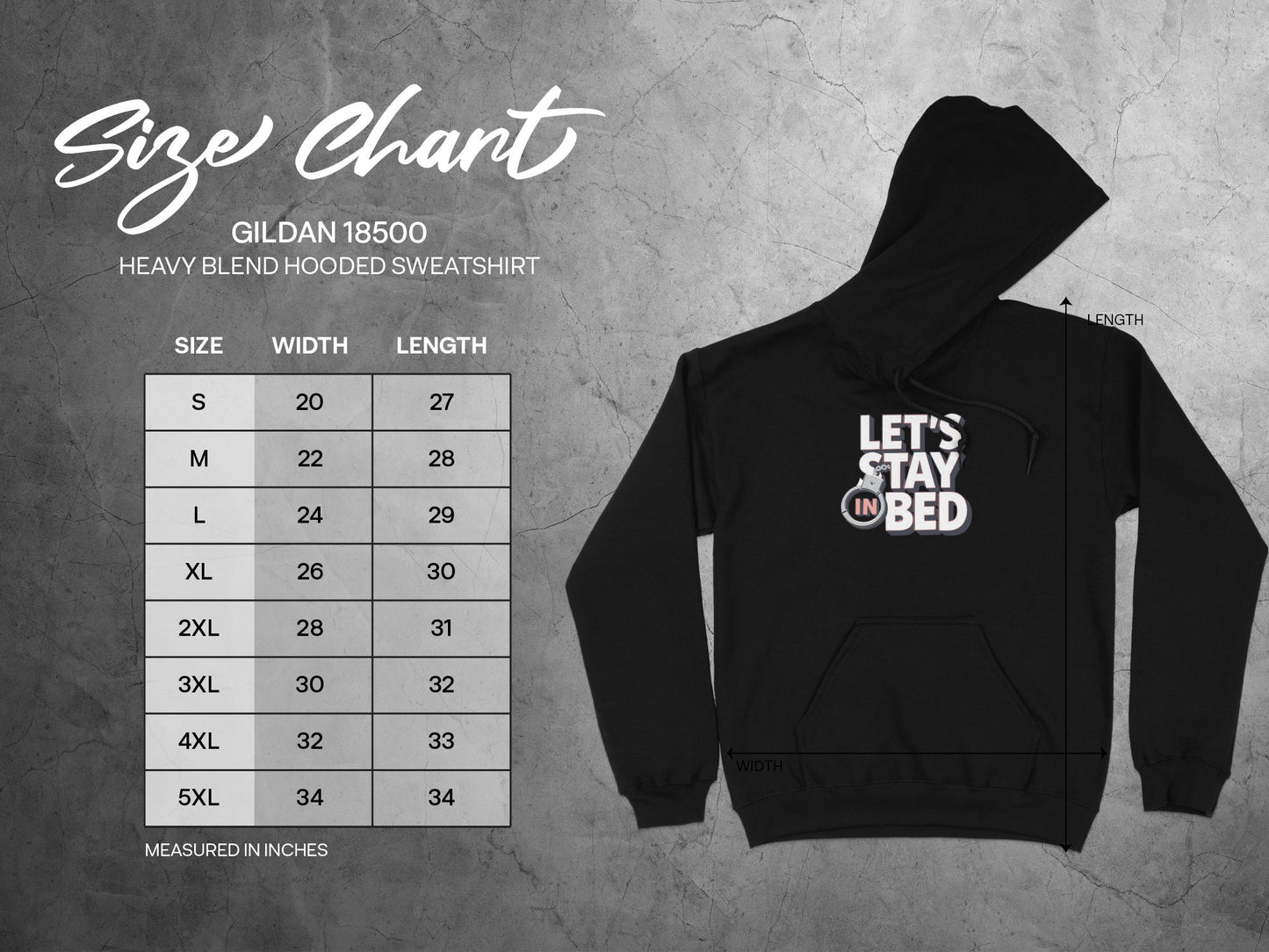 Let's Stay In Bed Gildan 18500 Hooded Sweatshirt Product