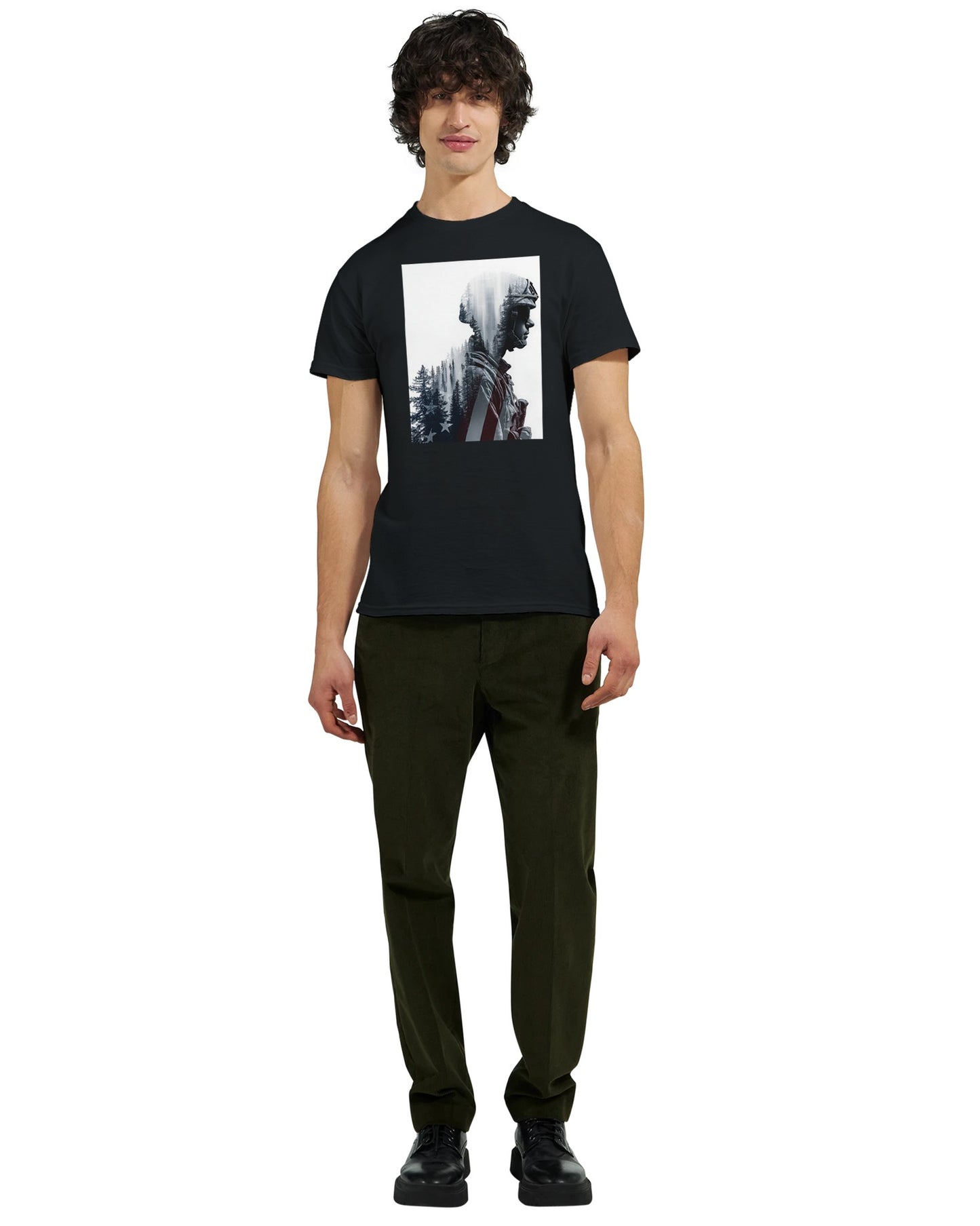 Patriotic Spirit Double Exposure on a heavyweight t-shirt