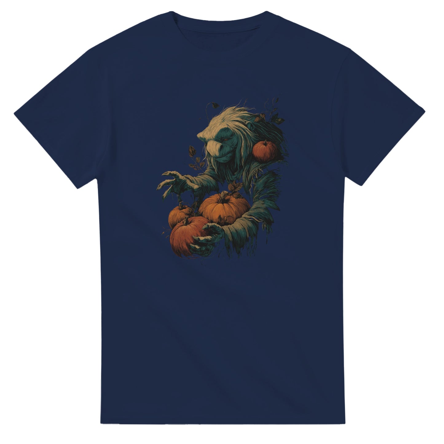 Forest Creature with Pumpkins on a Heavyweight T-shirt