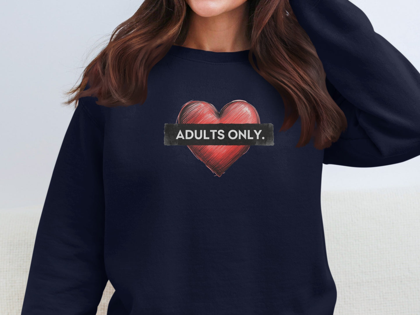 Adults Only Heart Graphic Printed Sweatshirt