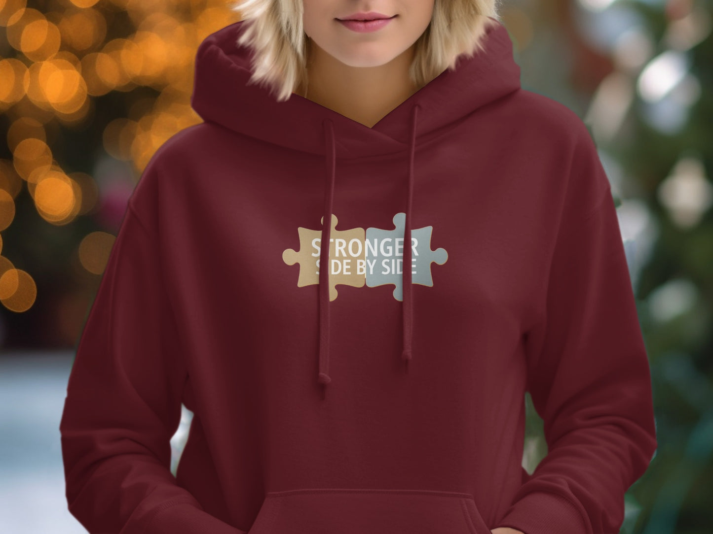 Stronger Side By Side Puzzle Hoodie