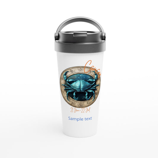 15oz stainless steel travel mug cancer crab personalized