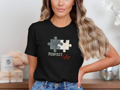 Perfect Fit Jigsaw Puzzle Graphic T-Shirt for Women