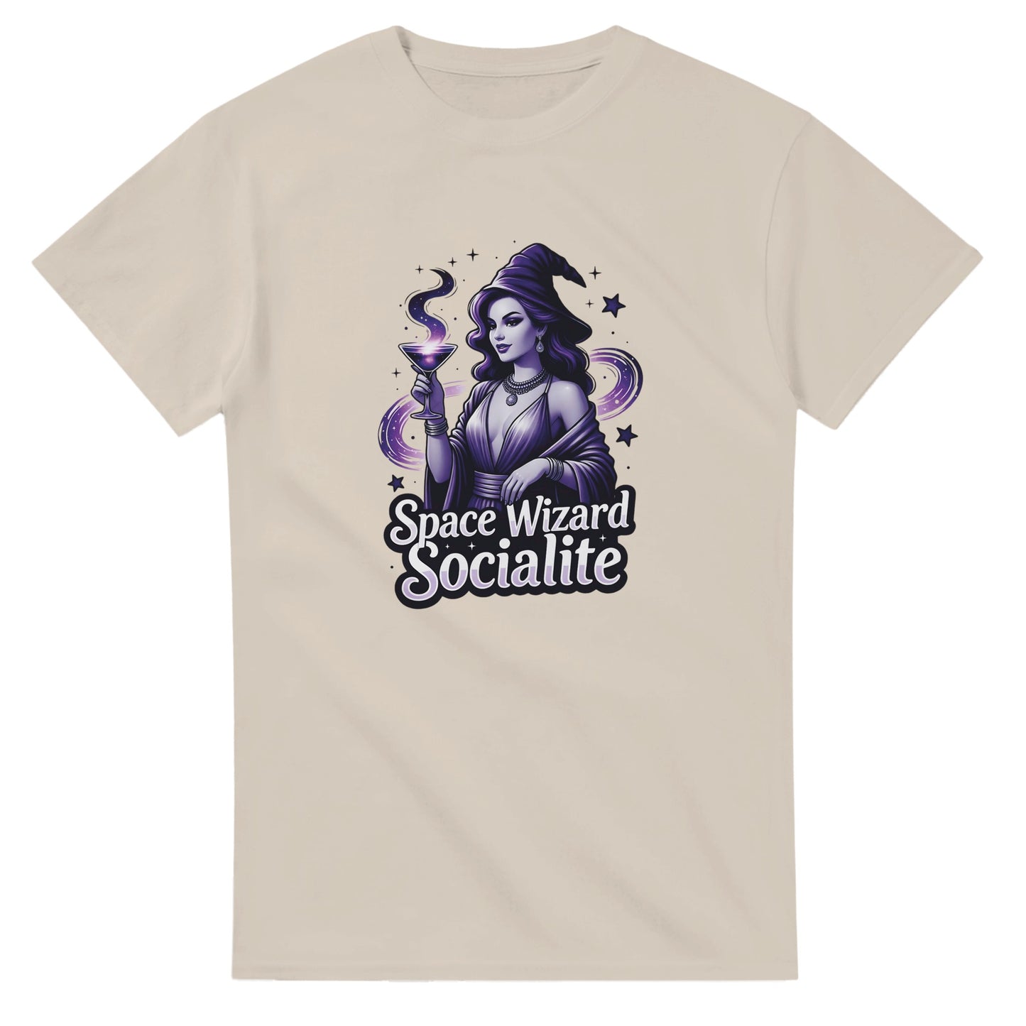 Space Wizard Socialite graphic design on a Heavyweight T-shirt