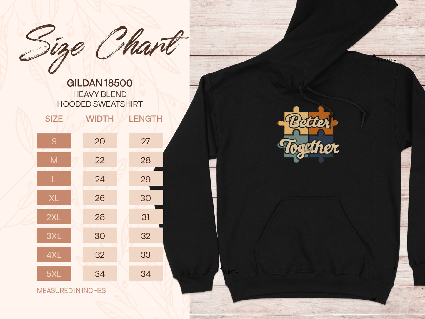 Better Together Puzzle Design Hooded Sweatshirt