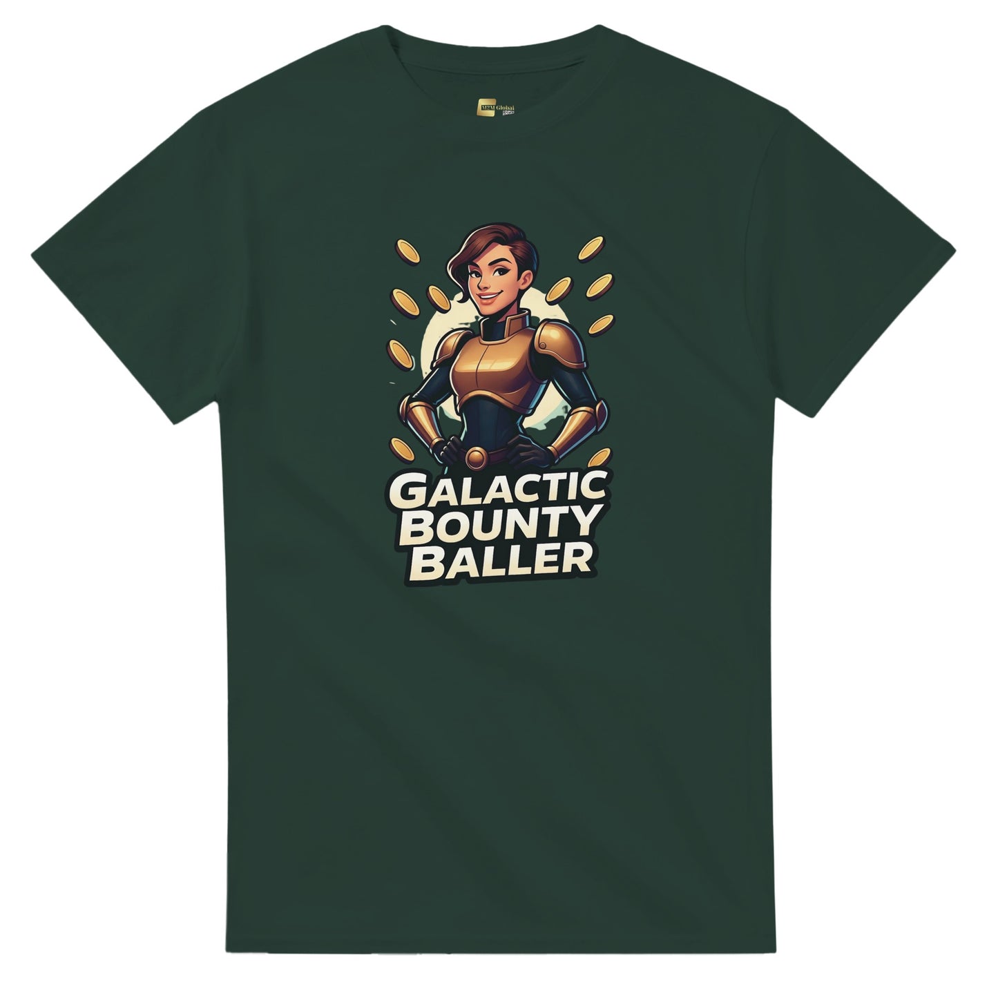 Galactic Bounty Baller graphic design on a Heavyweight T-shirt