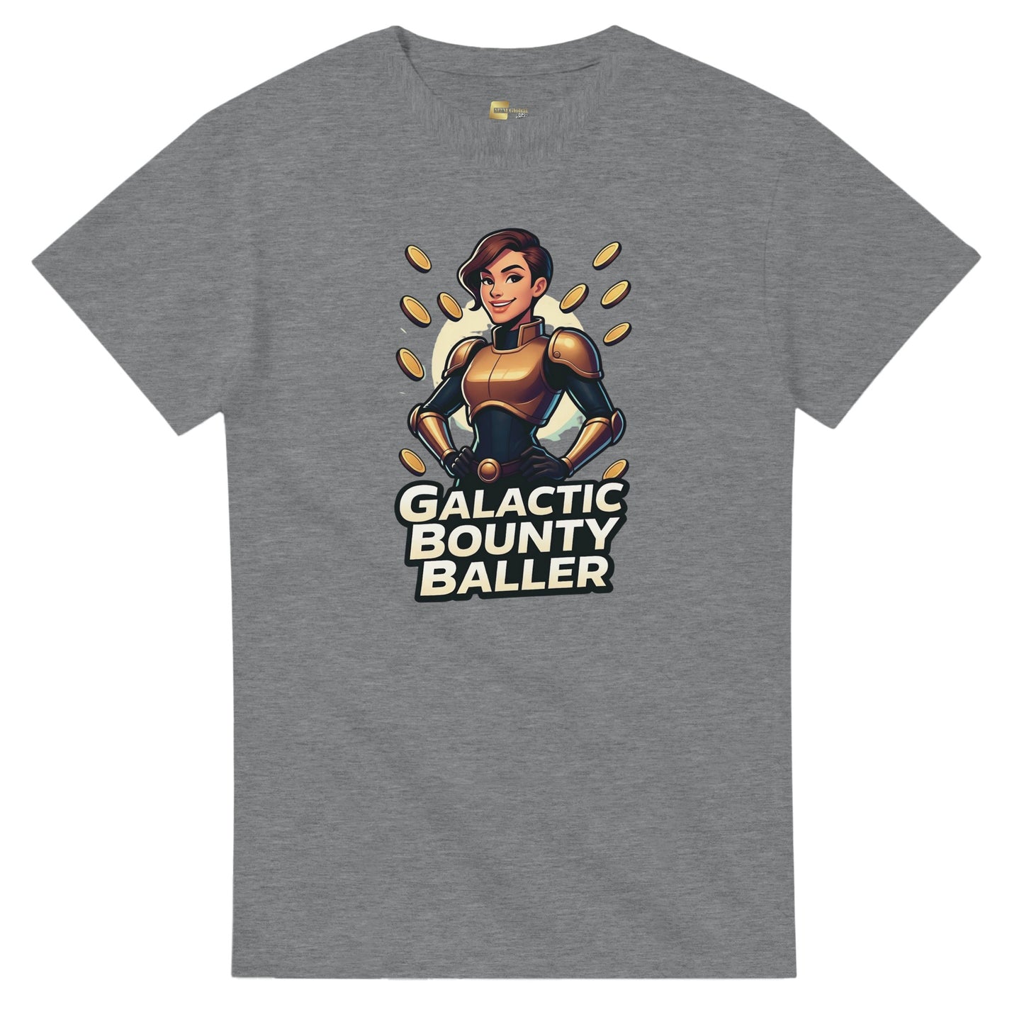 Galactic Bounty Baller graphic design on a Heavyweight T-shirt