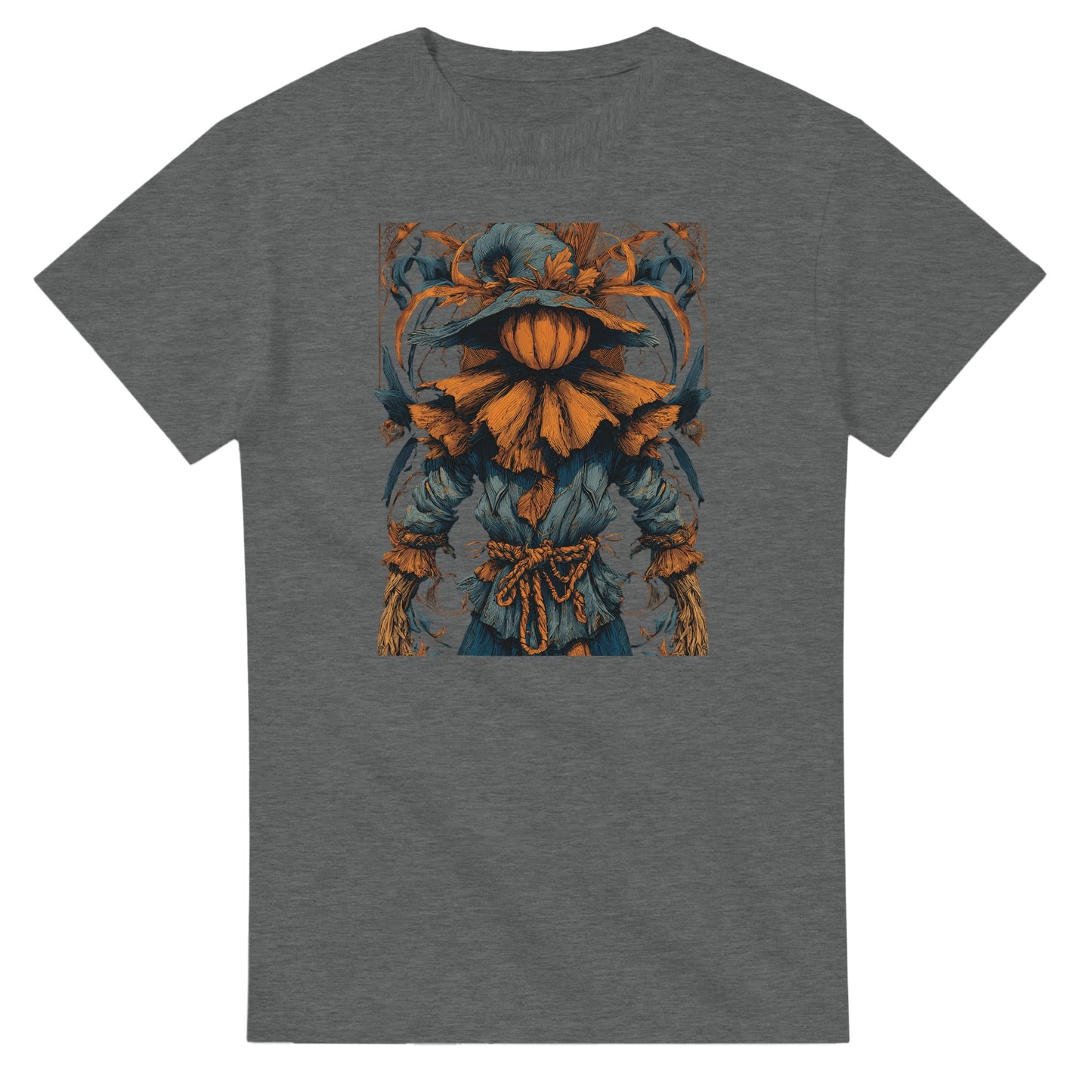 Autumn Harvest Scarecrow on a Heavyweight T-shirt