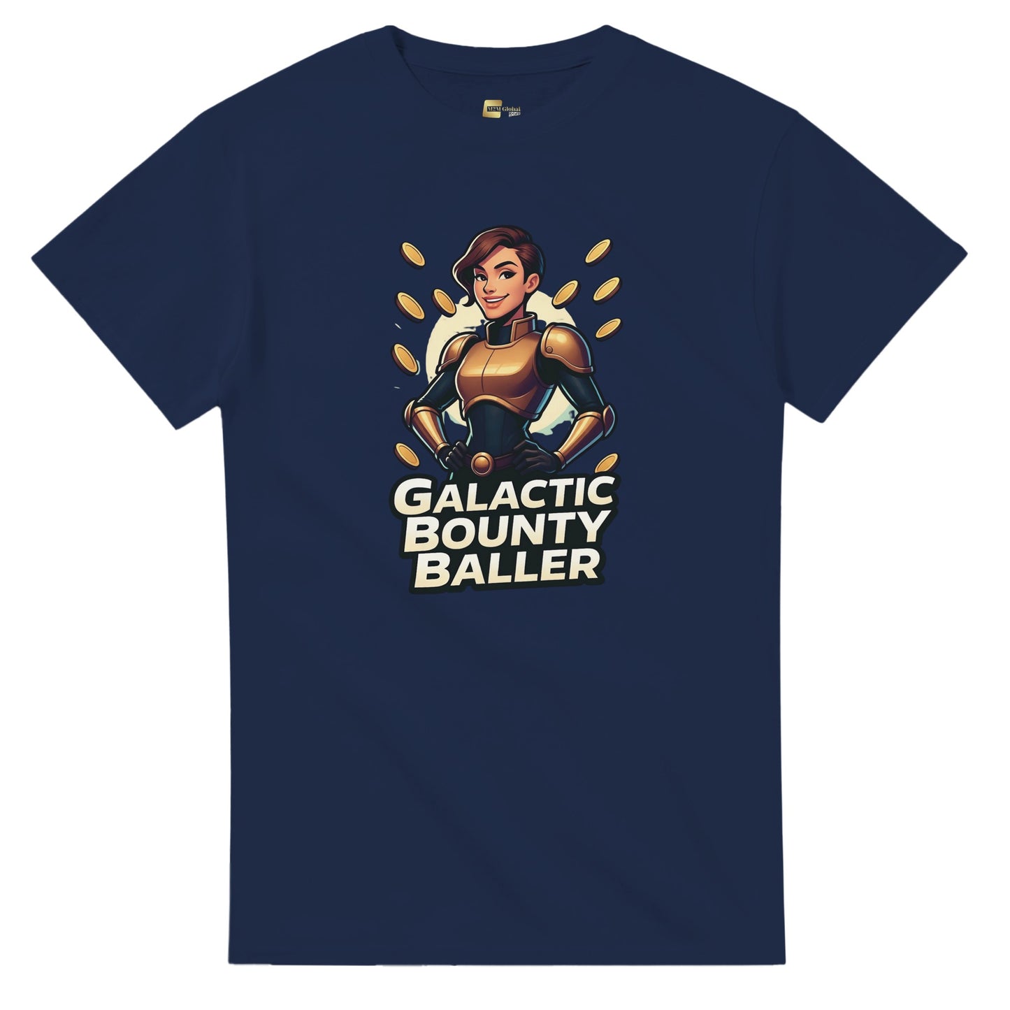 Galactic Bounty Baller graphic design on a Heavyweight T-shirt