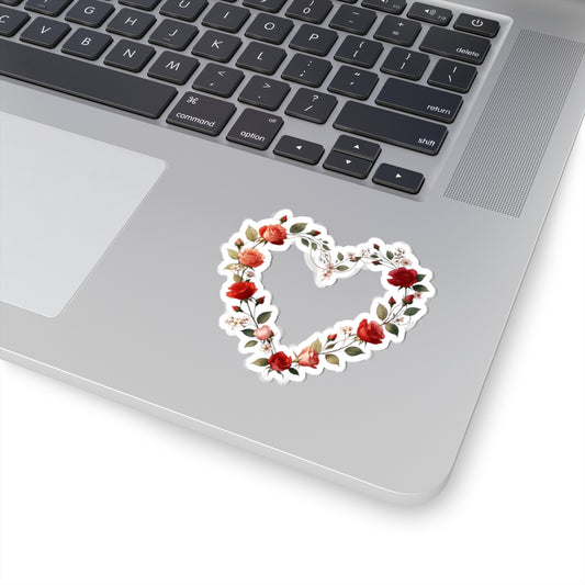 Floral Heart Laptop Sticker for a Charming Aesthetic