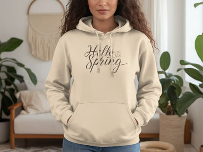 Hello Spring Graphic Design Hoodie for Seasonal Wear