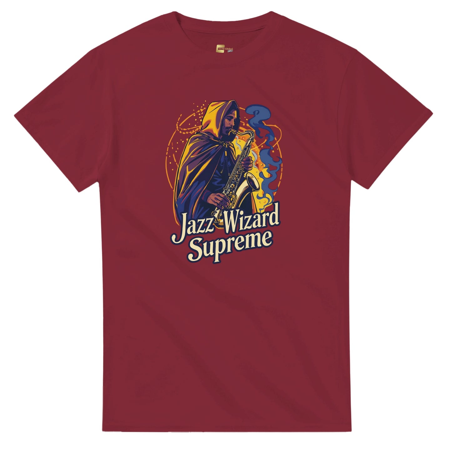 Jazz Wizard Supreme graphic design on a Heavyweight T-shirt