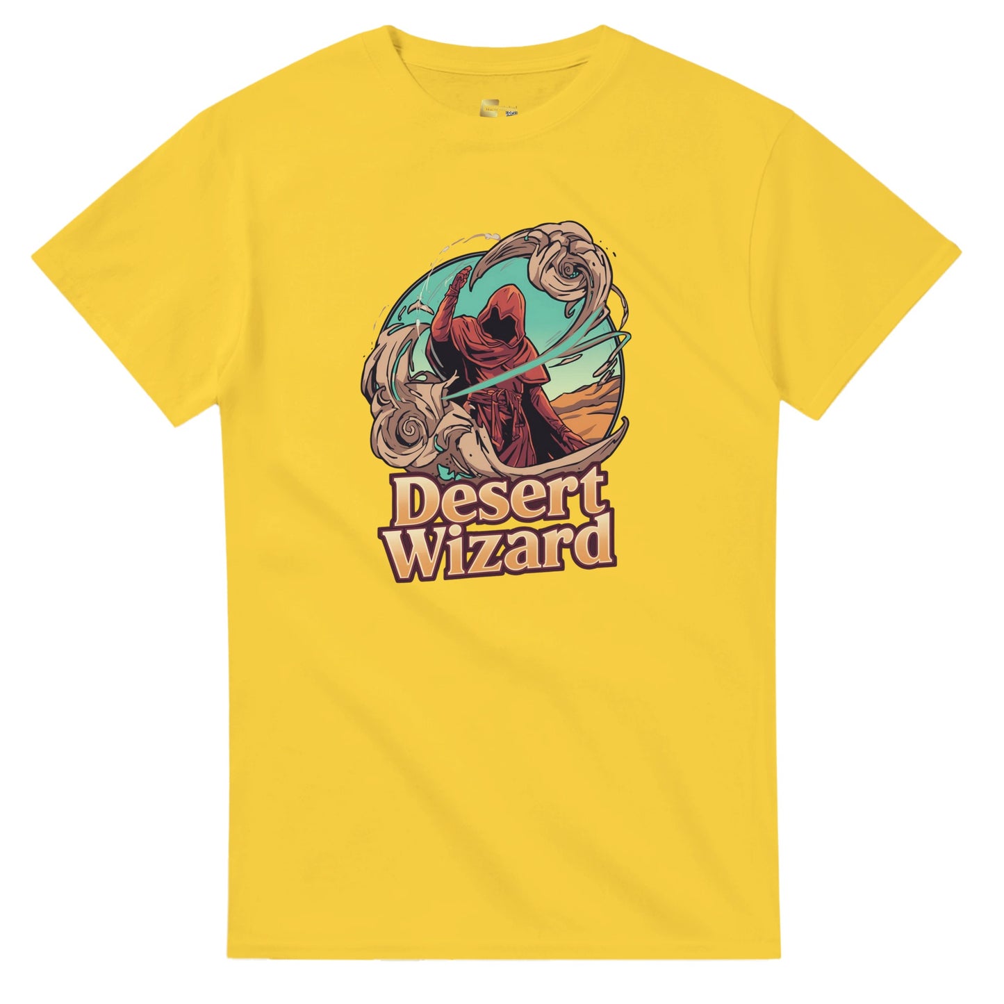 Mystic Desert Wizard graphic design on a Heavyweight T-shirt