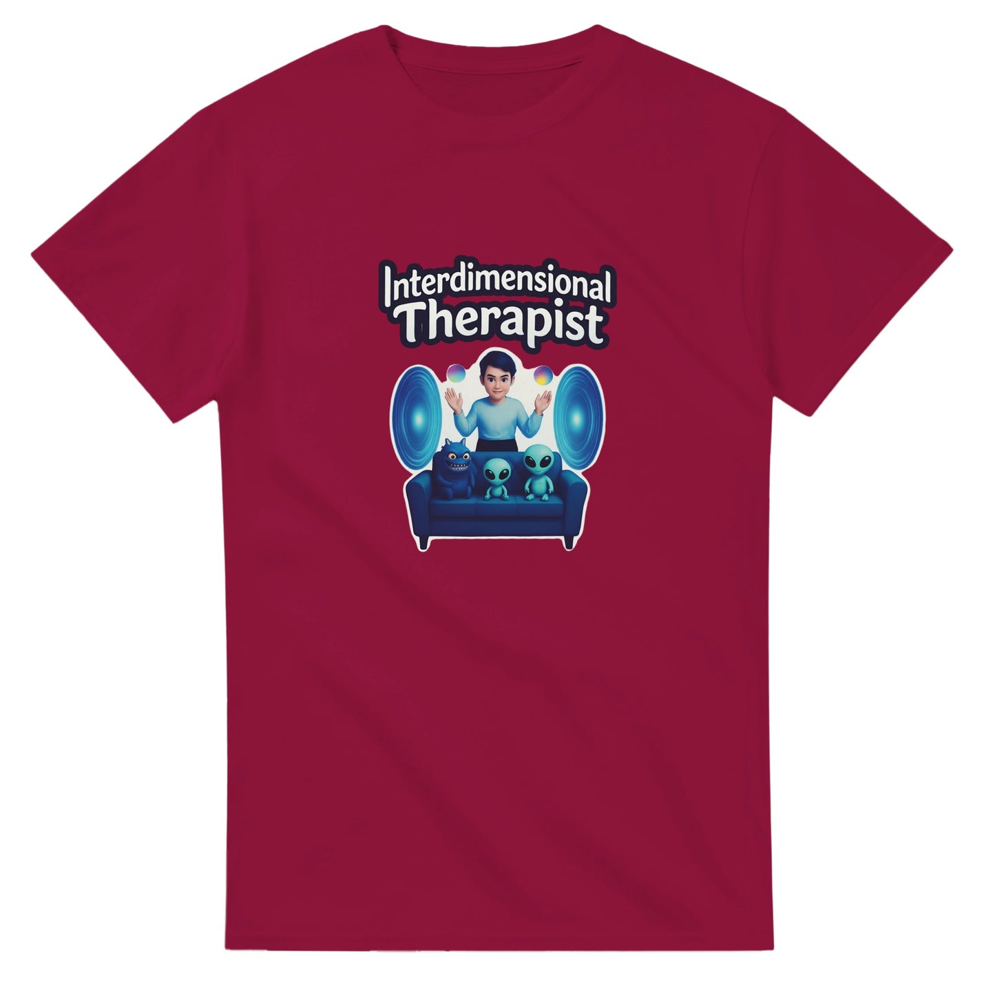 Interdimensional Therapist graphic design on a Heavyweight T-shirt