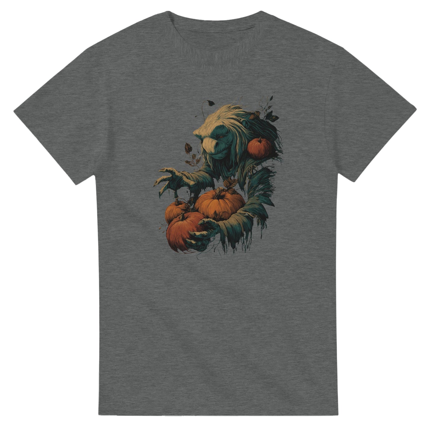 Forest Creature with Pumpkins on a Heavyweight T-shirt