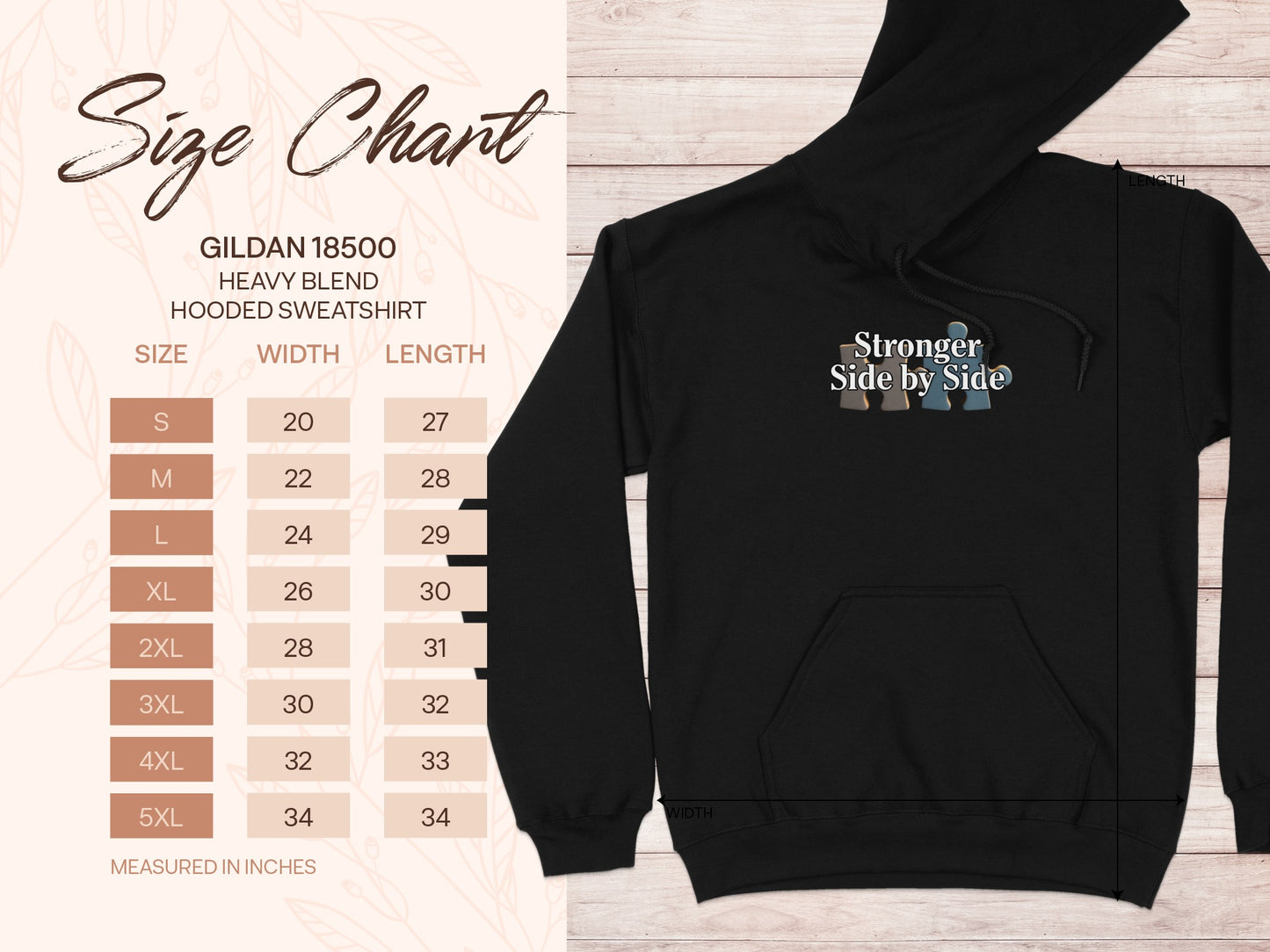 Stronger Side by Side Gildan 18500 Hooded Sweatshirt