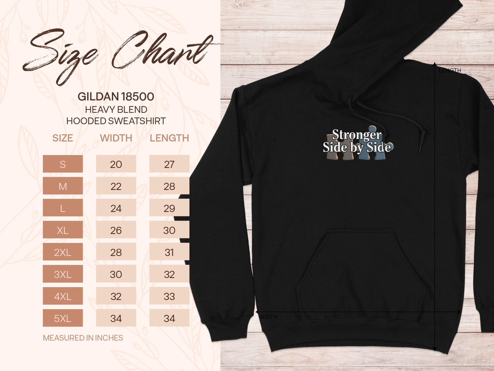 Stronger Side by Side Gildan 18500 Hooded Sweatshirt