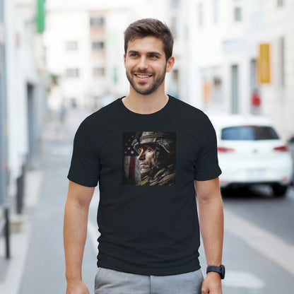 Patriotic Soldier on a heavyweight t-shirt