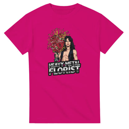 Woman wearing a t-shirt with a graphic design in a mall setting