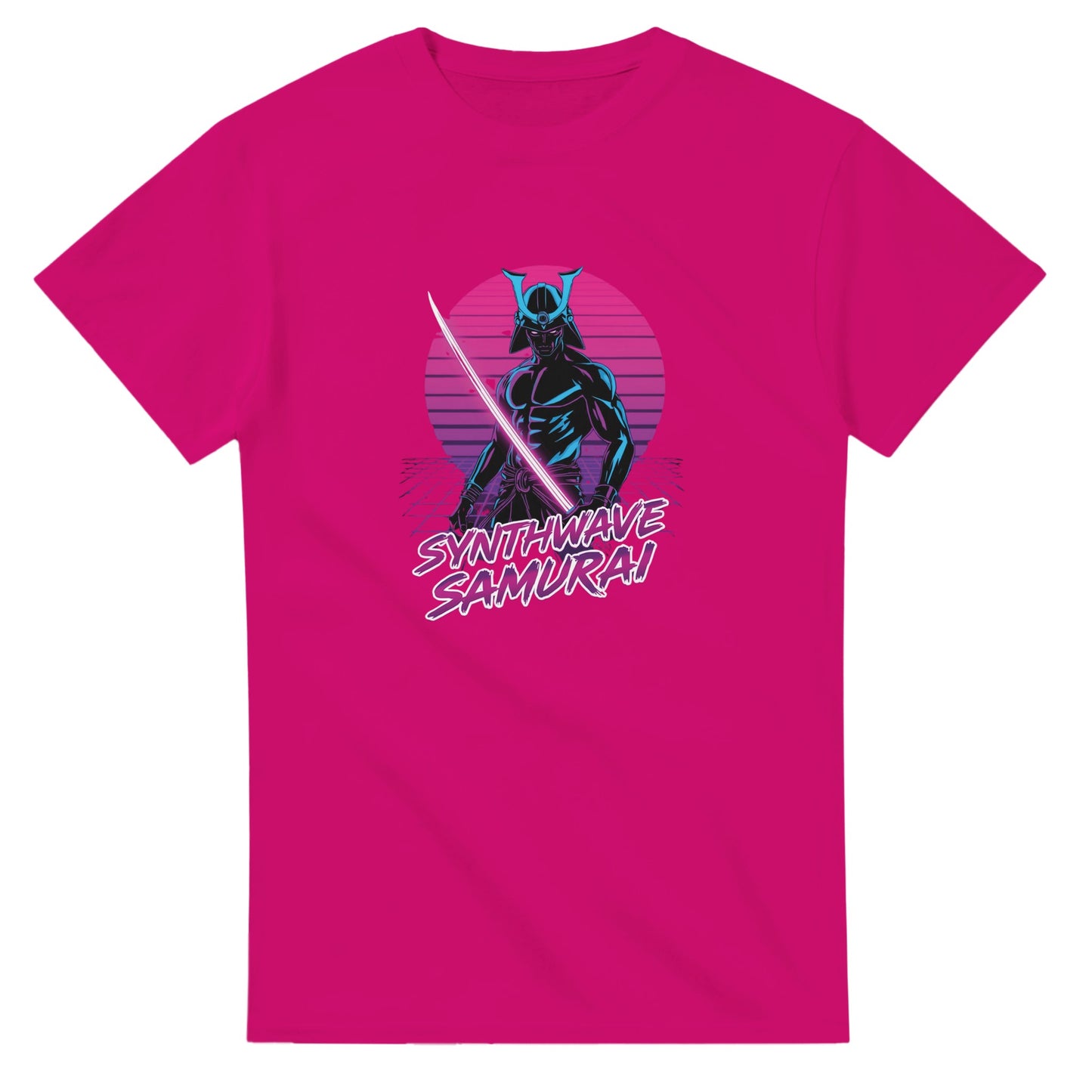 Synthwave Samurai graphic design on a Heavyweight T-shirt