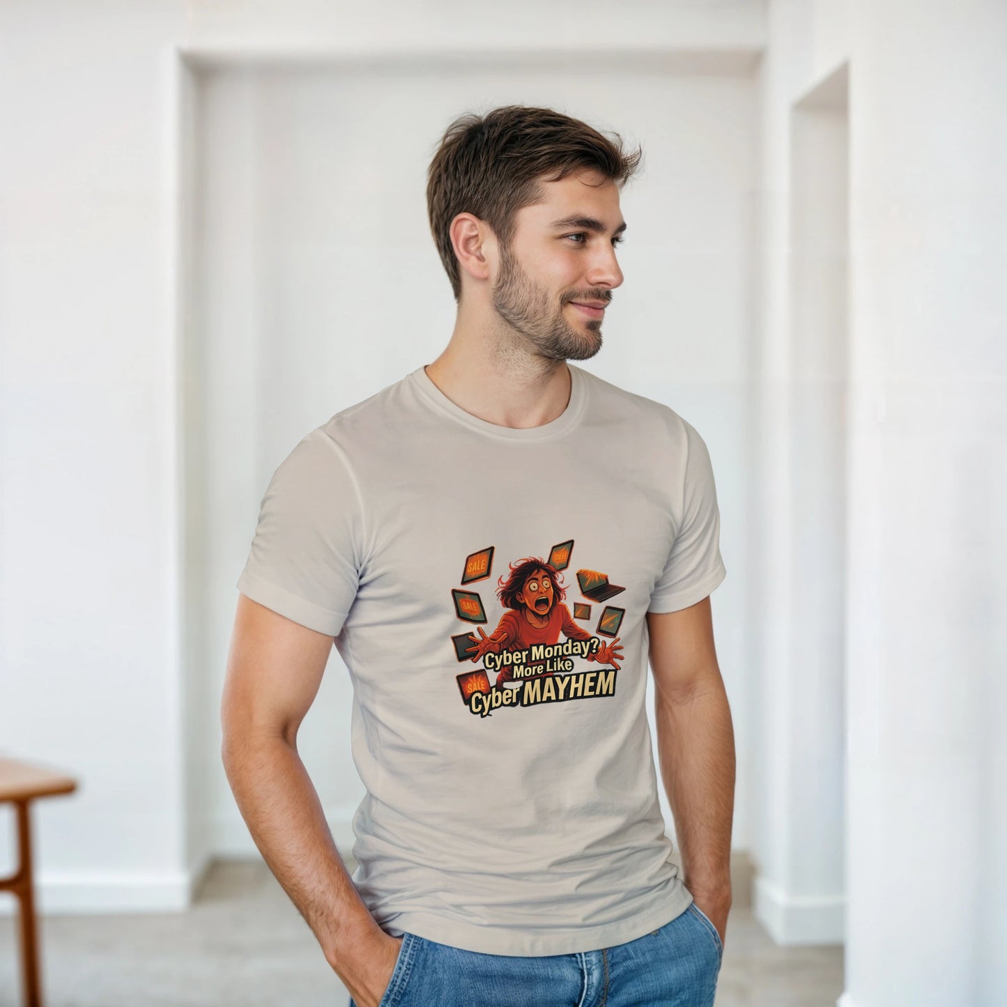 Cyber Monday Mayhem heavyweight t-shirt mockup