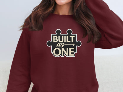 Built As One Puzzle Piece Graphic Sweatshirt