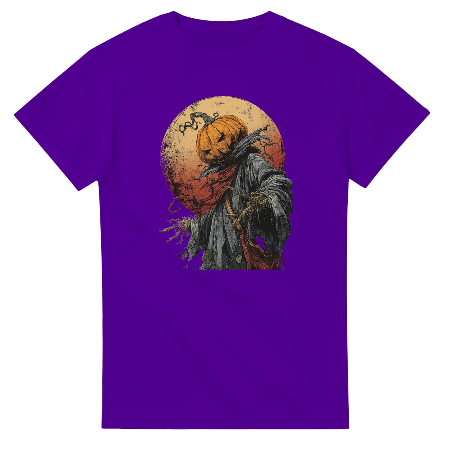 Spooky Pumpkin Scarecrow on a Heavyweight T-shirt