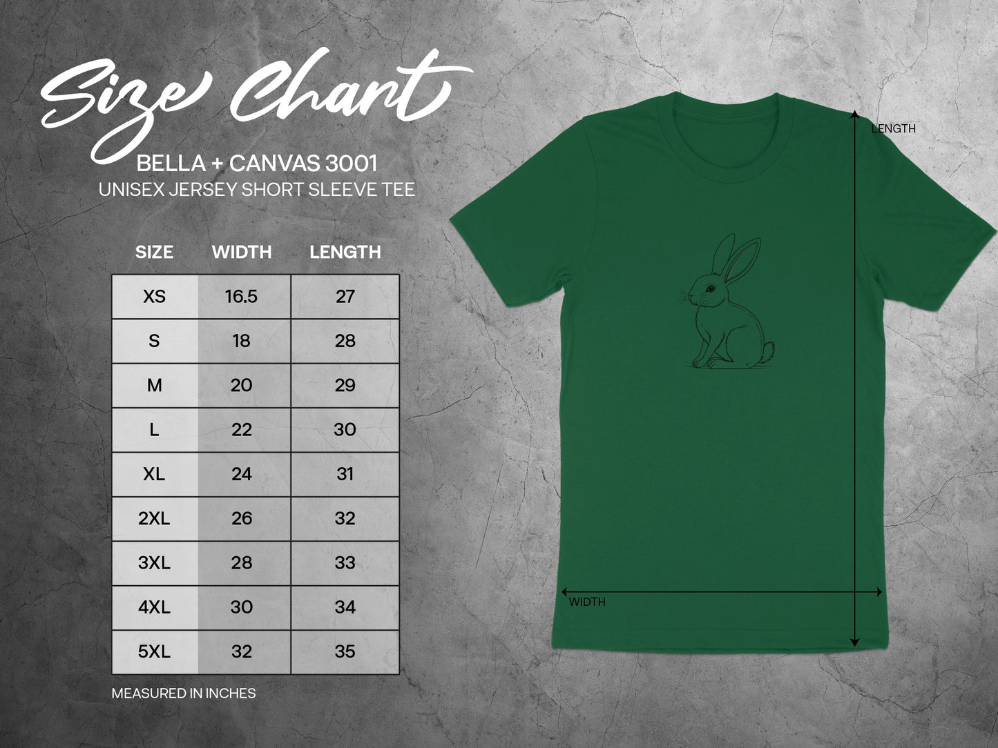 BELLA + CANVAS 3001 Unisex Jersey Short Sleeve Tee Rabbit Design product type
T-Shirt, Rabbit, Bunny, Animal Shirt, Graphic Tee, Unisex Tee, Short Sleeve, Bella Canvas, Bella Canvas 3001, Green Shirt, Nature Lover, Pet Lover, Cute Bunny, Animal Outline, Jersey Tee, Apparel, Clothing, Mens TShirt, Womens TShirt, Forest Green