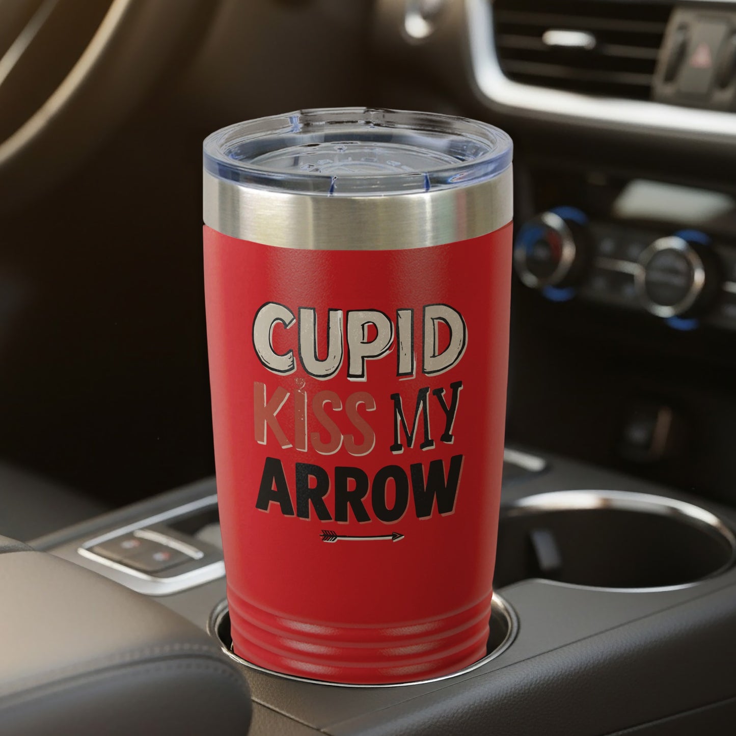 Cupid Kiss My Arrow Insulated Travel Mug for Your Car