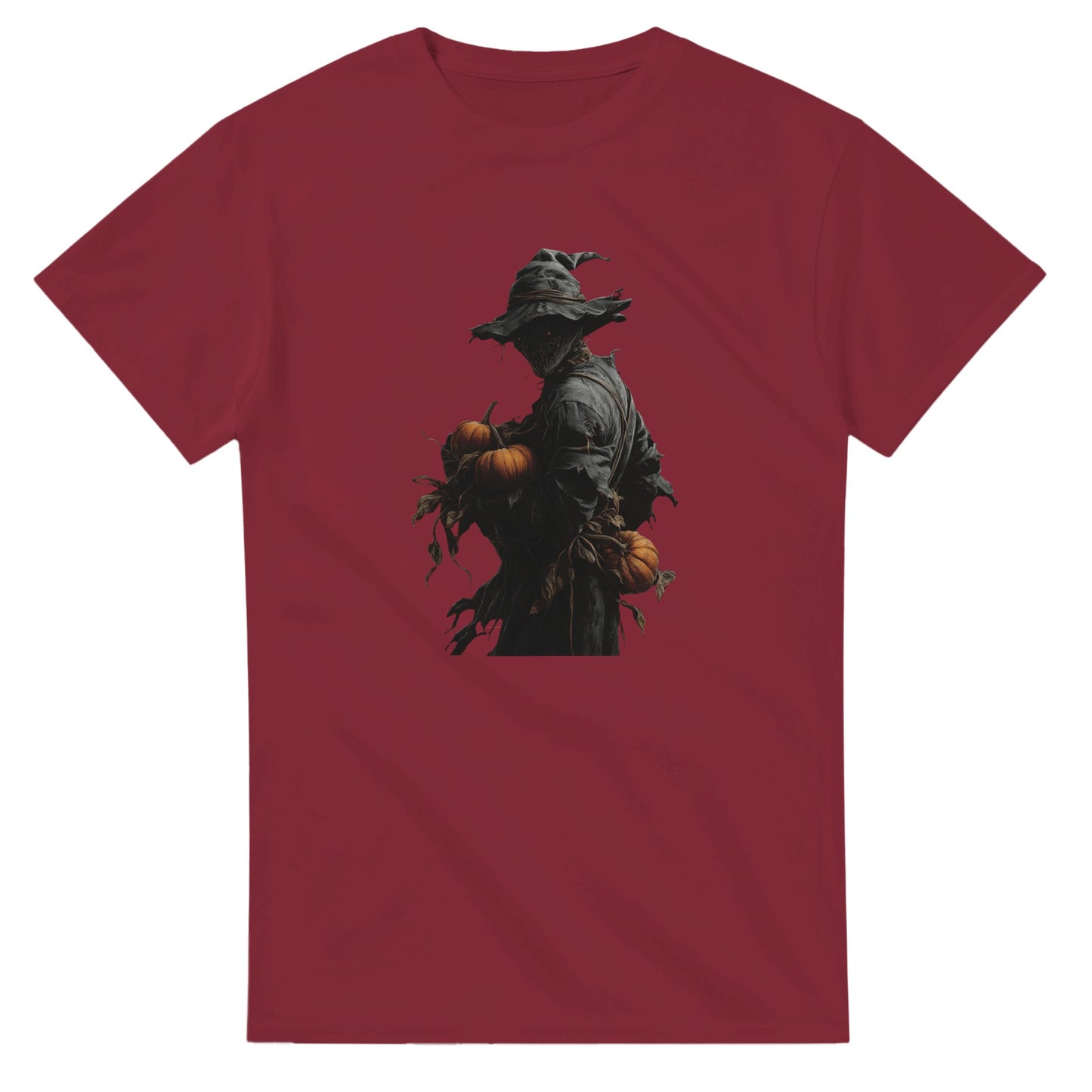 Spooky Pumpkin Scarecrow on a Heavyweight T-shirt