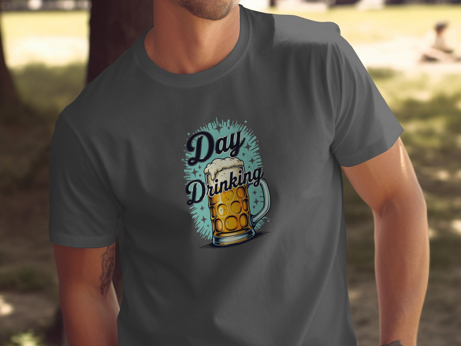 Vintage Day Drinking Beer Mug Graphic T-Shirt