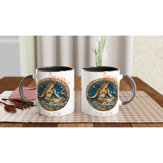 11oz ceramic mug with color inside Aquarius Vision personalized