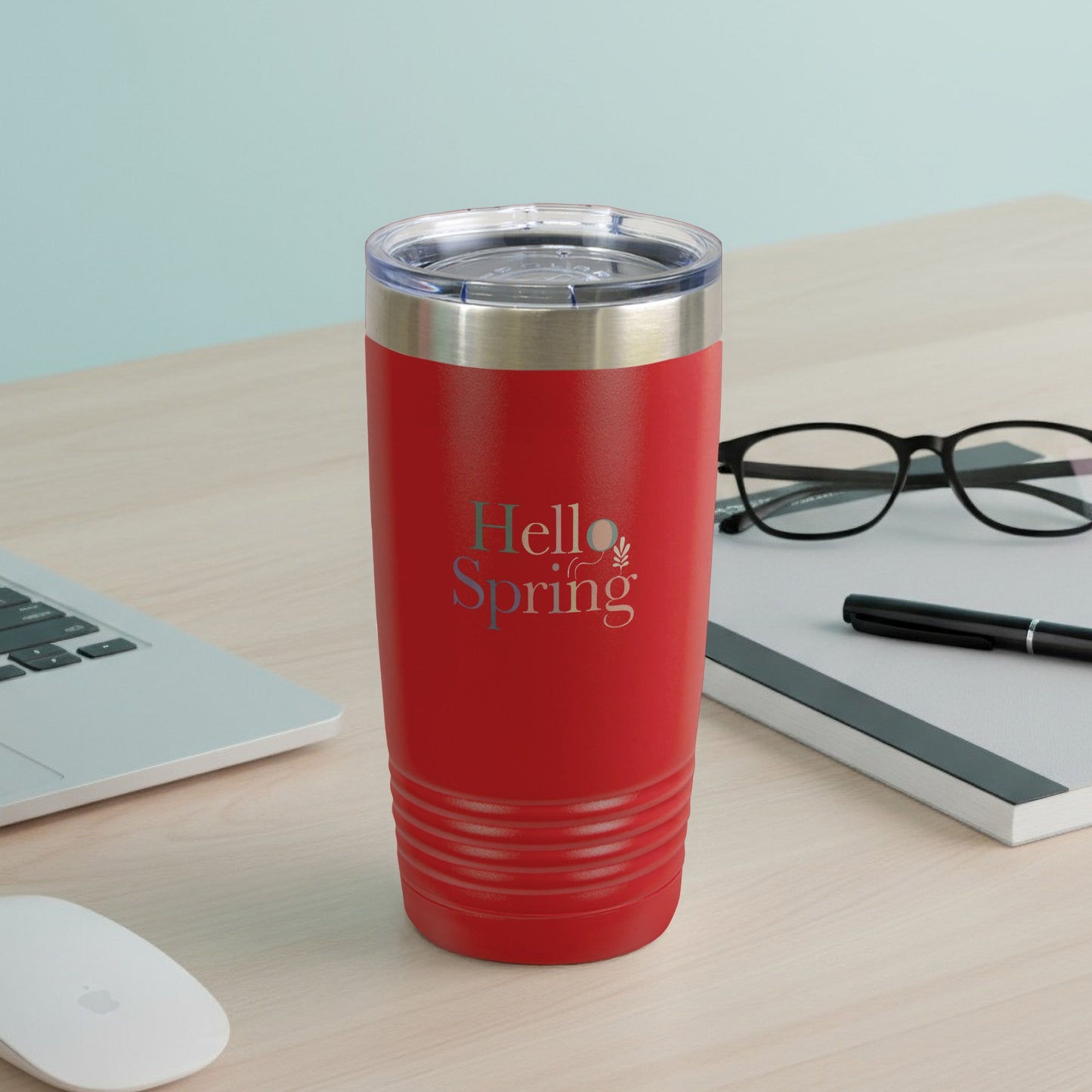 Hello Spring Red Travel Tumbler for Hot and Cold Beverages