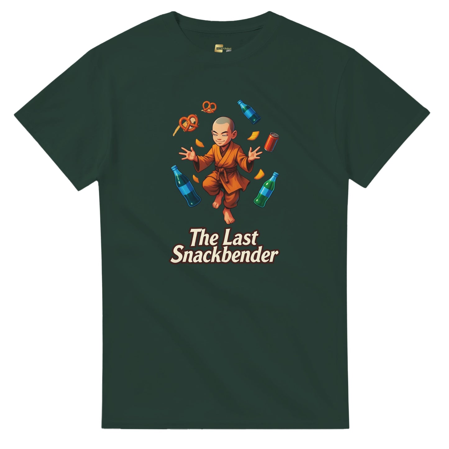 The Last Snackbender graphic design on a Heavyweight T-shirt